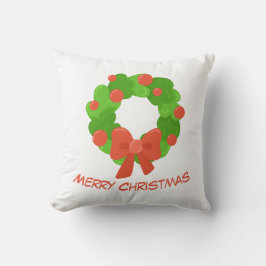 Christmas Wreath Throw Pillow Kissen