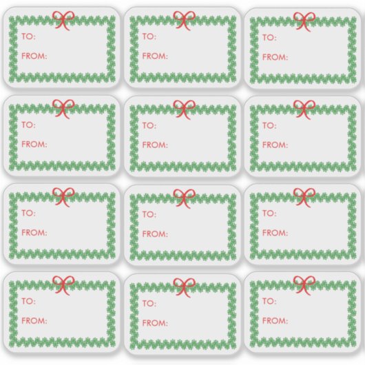 Christmas Wreath 'To and From' Sticker Labels (Vorderseite)