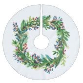 Christmas Wreath Watecolor Polyester Weihnachtsbaumdecke (Vorderseite)