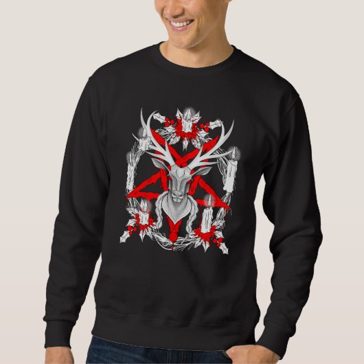 Christmas wreath witchcraft candles blood Satanic Sweatshirt (Vorderseite)