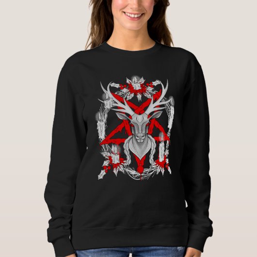 Christmas wreath witchcraft candles blood Satanic Sweatshirt (Vorderseite)