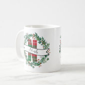Christmas Wreath with Lights – Personalized Name D Kaffeetasse (Vorderseite Links)