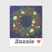 Christmas wreath with pine branches aufkleber (Blatt)