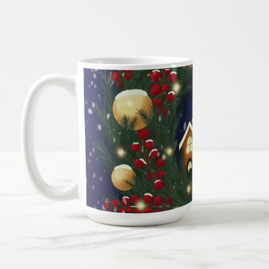 Christmas wreath with pine branches kaffeetasse (Links)