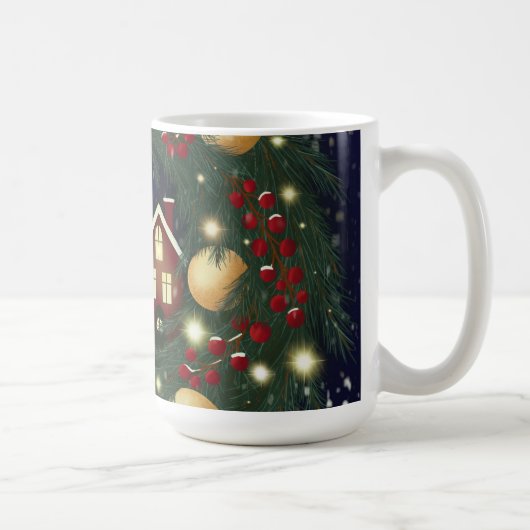 Christmas wreath with pine branches kaffeetasse (Rechts)
