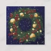 Christmas wreath with pine branches quadratische visitenkarte (Vorderseite)