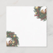 Christmas wreath with pine branches quadratische visitenkarte (Rückseite)