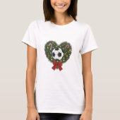 Christmas Wreath with Soccer Ball T-Shirt (Vorderseite)