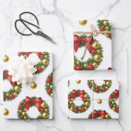 Christmas Wreaths Geschenkpapier Set