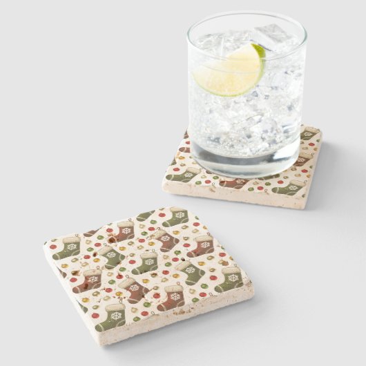 Christmas Wreaths Steinuntersetzer (Seitenansicht)