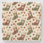 Christmas Wreaths Steinuntersetzer (Vorderseite)