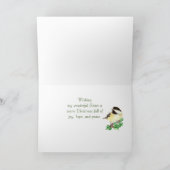 Christmas wünscht Chickadee Bird Sister Feiertagskarte (Innenseite)