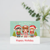 CHRISTMAS wünscht Postkarten (Stehend Vorderseite)