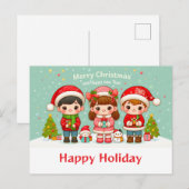CHRISTMAS wünscht Postkarten (Vorne/Hinten)