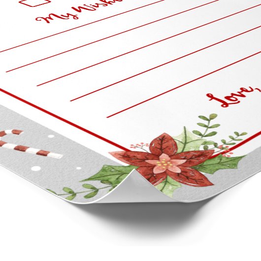 Christmas Wunschzettel Poster (Ecke)