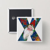 CHRISTMAS X BRIEF / SANTA RED RIBBON MONOGRAMM BUTTON (Vorne & Hinten)