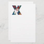 CHRISTMAS X SCHREIBEN / SANTA CLAUS MIT ROtem RIBB Briefpapier (Vorne/Hinten)