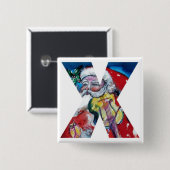 CHRISTMAS X SCHREIBEN / SANTA MIT VIOLIN MONOGRAM BUTTON (Vorne & Hinten)