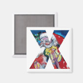 CHRISTMAS X SCHREIBEN / SANTA MIT VIOLIN MONOGRAM MAGNET (Vorderseite/Rückseite)