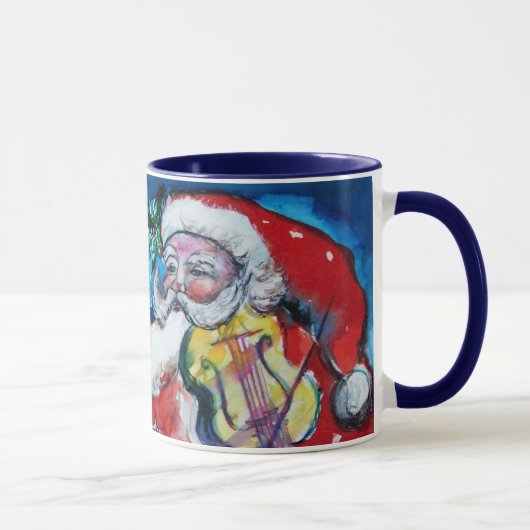 CHRISTMAS X SCHREIBEN / SANTA MIT VIOLIN MONOGRAM TASSE (Rechts)