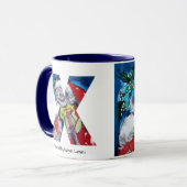 CHRISTMAS X SCHREIBEN / SANTA MIT VIOLIN MONOGRAM TASSE (Vorderseite Links)