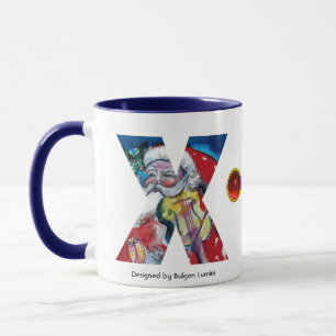 CHRISTMAS X SCHREIBEN / SANTA MIT VIOLIN MONOGRAM TASSE
