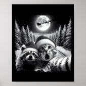 Christmas Xmas Holiday Funny Cat Taking Selfie Rac Poster (Vorne)