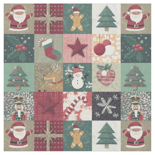 Christmas (Xmas) patchwork Stoff (Nahaufnahme)