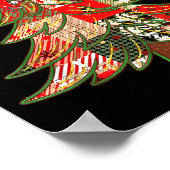 Christmas Xmas Tree Patchwork Coquette Bow Pajamas Poster (Ecke)