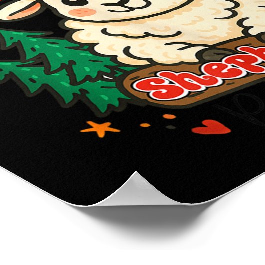 Christmas Xmas Vibes Christian The Lord Is My Shep Poster (Ecke)