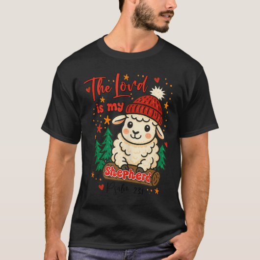 Christmas Xmas Vibes Christian The Lord Is My Shep T-Shirt (Vorderseite)