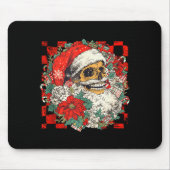 Christmas Xmas Vibes Skull Santa Lover Mistletoe H Mousepad (Vorne)