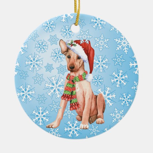 Christmas Xoloitzcuintli Keramik Ornament (Vorne)