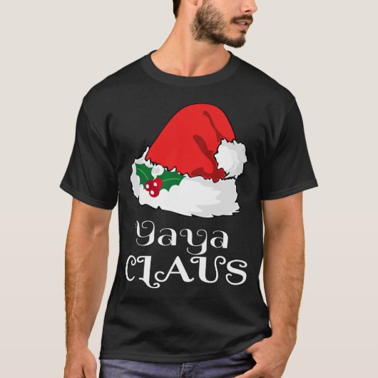 Christmas Yaya Claus Matching Pajama Weihnachtsman T-Shirt (Vorderseite)