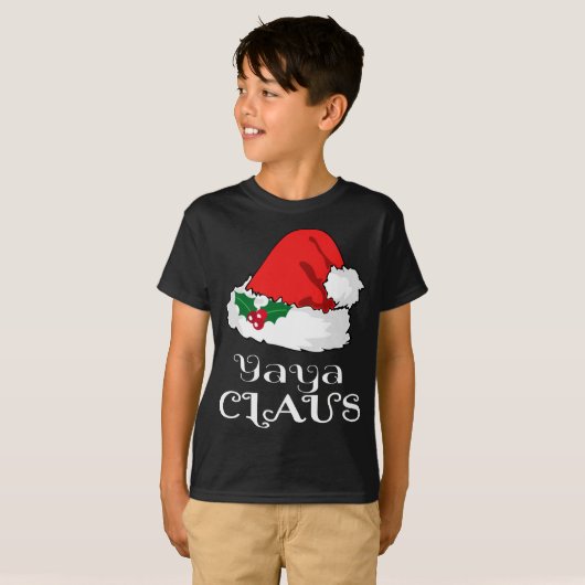 Christmas Yaya Claus Matching Pajama Weihnachtsman T-Shirt (Vorne ganz)