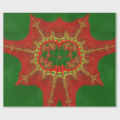 CHRISTMAS ~ Yellow Fraktal Pattern Green ~ Geschenkpapier (Flach)