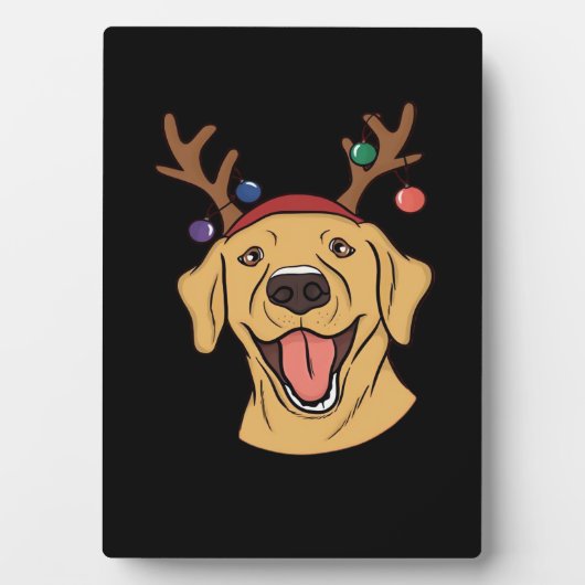 Christmas Yellow Lab Tri-blend T-Shirt Fotoplatte (Vorderseite)
