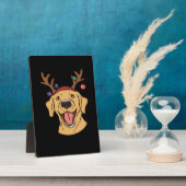 Christmas Yellow Lab Tri-blend T-Shirt Fotoplatte (Seite)