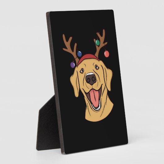 Christmas Yellow Lab Tri-blend T-Shirt Fotoplatte (Seite)