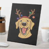 Christmas Yellow Lab Tri-blend T-Shirt Sockelschild (In Situ)