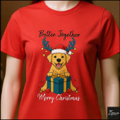 Christmas Yellow Labrador Gift Graphic Reindeer Tri-Blend Shirt