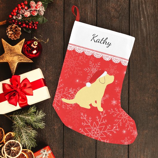 Christmas Yellow Labrador Puppy Strumpf Kleiner Weihnachtsstrumpf