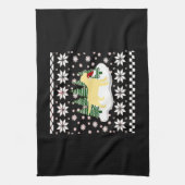 Christmas Yellow Labrador Silhouette Santa Hat Cla Geschirrtuch (Vertikal)