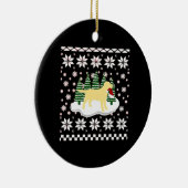 Christmas Yellow Labrador Silhouette Santa Hat Cla Keramik Ornament (Rechts)