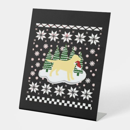 Christmas Yellow Labrador Silhouette Santa Hat Cla Sockelschild (Vorderseite)