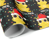 Christmas Yellow SANTA FROG Geschenkpapier (Rolleneckpunkt)