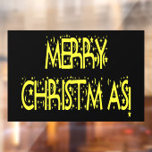 Christmas Yellow Stars Night BLK Zuhause Store Vin Fensteraufkleber (Blatt 2)