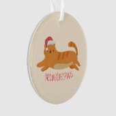Christmas Yellow Tabby Cat Ornament (Vorderseite)