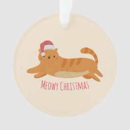 Christmas Yellow Tabby Cat Ornament