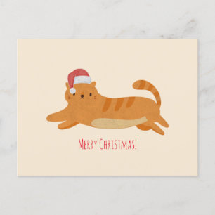 Christmas Yellow Tabby Cat Postkarte